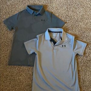 Two Like New - Boys Under Armour Polo shirts- Med